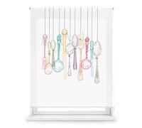 Blindecor Digital Cucina | Tenda avvolgibile traslucida con stampa digitale | modello Cutlery | 130 x 180 cm (larghezza per altezza) Dimensioni del tessuto 127 x 175 cm | Tende per finestre