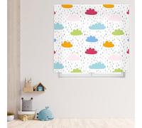 Blindecor Digitale | Tenda avvolgibile traslucida stampata | famiglia dei bambini | modello F-Pioggia | 170 x 180 cm (larghezza per altezza) Dimensioni del tessuto 166 x 175 cm | Tende per finestre