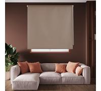 Blindecor Draco Tenda a rullo oscurante - Marrone, 120 x 230 cm (Larghezza x Altezza) | Dimensioni del tessuto 117 x 225 cm. Tende termiche oscuranti