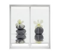 Blindecor Duo Relax | Confezione di 2 tende avvolgibili oscuranti senza trapano, Easy Fix stampa digitale, modello orchidea, 65 x 150 cm (larghezza per altezza), dimensioni del tessuto, 62 x 145 cm