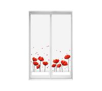 Blindecor Duo Relax | Confezione di 2 tende avvolgibili traslucide senza foratura, Easy Fix stampa digitale, modello papavero, 55 x 150 cm (larghezza per altezza), dimensioni del tessuto, 52 x 145 cm