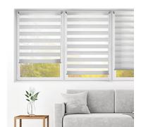 Blindecor Indus Sensa attrezzi | Tenda a rullo a doppio strato senza perforazione | Colore Argento grigio 45 x 130 cm (Larghezza x Altezza) | Dimensioni del tessuto 42 x 125 cm