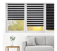 Blindecor Indus Sensa attrezzi | Tenda a rullo a doppio strato senza perforazione | Colore Nero 77 x 180 cm (Larghezza x Altezza) | Dimensioni del tessuto 74 x 175 cm