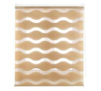 Blindecor Lira Onde Tenda a Rullo con Doppio Strato Notte e Giorno, 120 x 180 cm (Larghezza x Lunghezza), Beige