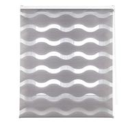 Blindecor Lira Onde Tenda a Rullo con Doppio Strato Notte e Giorno, 140 x 180 cm (Larghezza x Lunghezza), Argento