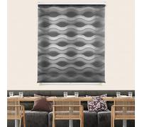 Blindecor Lira Onde, Tenda avvolgibile notte e giorno, colore grigio antracite, tenda 140 x 180 cm (larghezza x altezza). Dimensioni del tessuto: 137 x 175 cm. Tende a onde notte e giorno eleganti