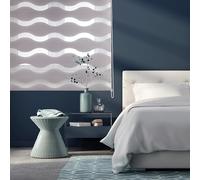 Blindecor Lira Onde, Tenda avvolgibile notte e giorno, colore grigio argento, tenda 140 x 180 cm (larghezza x altezza). Dimensioni del tessuto: 137 x 175 cm. Tende a onde notte e giorno eleganti