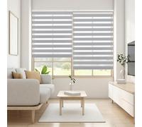 Blindecor Lira tenda a rullo giorno e notte, colore Argento grigio, tenda per interni 130 x 180 cm (Larghezza x Altezza) | Dimensioni del tessuto 127 x 175 cm. Eleganti tende giorno e notte