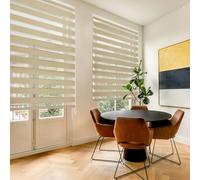 Blindecor Lira tenda a rullo giorno e notte, colore Beige, tenda per interni 160 x 250 cm (Larghezza x Altezza) | Dimensioni del tessuto 157 x 245 cm. Eleganti tende giorno e notte
