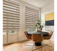 Blindecor Lira tenda a rullo giorno e notte, colore Marrone, tenda per interni 120 x 180 cm (Larghezza x Altezza) | Dimensioni del tessuto 117 x 175 cm. Eleganti tende giorno e notte