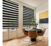 Blindecor Lira tenda a rullo giorno e notte, colore Nero, tenda per interni 180 x 250 cm (Larghezza x Altezza) | Dimensioni del tessuto 177 x 245 cm. Eleganti tende giorno e notte