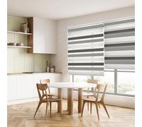 Blindecor Lira tenda a rullo giorno e notte, tricolore Marrone, gris, Bianco, 100 x 180 cm (Larghezza x Altezza) | Dimensioni del tessuto 97 x 175 cm. Eleganti tende giorno e notte