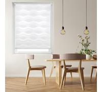 Blindecor Luna senza attrezzi | Tenda a rullo ondulata a doppio strato giorno e notte - Bianco, 67 x 150 cm (Larghezza x Altezza) | Dimensioni del tessuto 64 x 145 cm