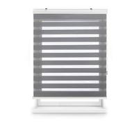 Blindecor Vela tenda a rullo in doppio strato notte e giorno con cassonetto in alluminio | Argento grigio, tenda per interne 180 x 180 cm (Larghezza x Altezza) | Dimensioni del tessuto 177 x 175 cm