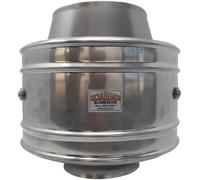 BLINDOCOM Comignolo cappello inox antivento, aspirafumo, attivatore di tiraggio naturale antintemperie antipioggia (130 mm)