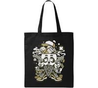 Bling Bling Cash e Gold Skull Gangster Borsa tote in cotone ecologico naturale nero, nero, taglia unica, Nero, One size