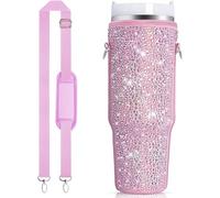 Bling - Borsa portabottiglie per Stanley Quencher H2.0 e Adventure 1,18 l, in neoprene, con manico regolabile, per escursionismo, palestra, viaggi all'aperto, colore rosa