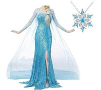 Bling Closet Costume da principessa regina da donna, per travestimenti, Halloween, cosplay, Blu, M