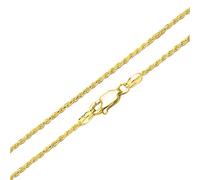 Bling Jewelry 2Mm 040 Gauge Strong 14K Gold Plated .925 Sterling Silver Rope Link Chain Necklace For Women Made In Italy 16 20 24 In