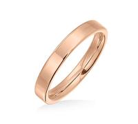 Bling Jewelry Anello di nozze in titanio semplice e sottile per coppie, per uomini e donne, lucidato rosa, comfort fit 3MM