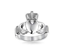 Bling Jewelry Bff Celtic Irish Friendship Couples Promise Claddagh Ring Per Uomini Per Donne Tono Argento Acciaio Inox