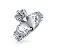 Bling Jewelry Bff Celtic Irish Friendship Couples Promise Claddagh Ring Per Uomini Per Donne Tono Argento Acciaio Inox