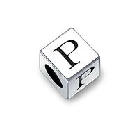 Bling Jewelry Blocco Lettera Abc Iniziale Alfabeto Charm Bead Per Le Donne Per Adolescenti .925 Argento Sterling Per Bracciale Europeo
