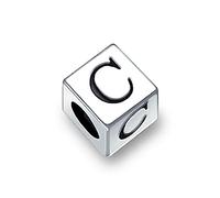 Blocco Lettera C Iniziale Alfabeto Charm Bead Per Donne Per Adolescenti .925 Argento Sterling Per Bracciale Europeo
