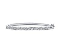 Bling Jewelry Bracciale Classico da Sposa in Moda con Zirconi Cubici AAA Taglio Principessa CZ 1/2 Eternità Tennis Impilabile per Donne, Prom, Matrimonio Placcato Argento 7-7.5 Pollici