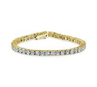 Bling Jewelry Bracciale Da Tennis Solitario Con Zirconi Cubici Rotondi Da 12 CTW Con Incastonatura A Griffe Per Donne Promesse Sposa Placcato In Oro 14K Da 7,5 Pollici