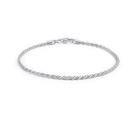 Bling Jewelry Bracciale Semplice A Catena A Corda Intrecciata Per Donne In Argento Sterling .925, Realizzato In Italia Con Spessore 40 Gauge, Lunghezza Di 7,5 Pollici