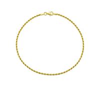 Bling Jewelry Braccialetto Cavigliera A Catena Di Cavo Resistente Per Donne Giallo Placcato In Oro 14K Su Argento Sterling .925 Lunghezza 10 Pollici Fatto In Italia