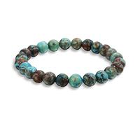 Bling Jewelry Braccialetto Elastico In Pietre Preziose Semipreziose Di Giada Blu Oak Jasper, Con Perline Sferiche Da 8 MM, Adatto A Donne, Uomini, Adolescenti E Unisex