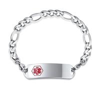 Bling Jewelry Braccialetto Leggero Personalizzato Per L'Identificazione Medica Vuoto Per Uomini In Acciaio Inossidabile 8.5 Pollici