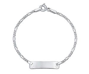 Bling Jewelry Braccialetto Personalizzato Sottile E Delicato Con Identificazione Id Nome Personalizzato Placca Figaro Polso Piccolo Da 6 Pollici Per Donne Adolescenti In Argento Sterling .925