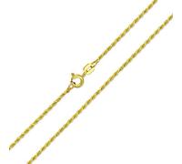 Bling Jewelry Catena A Maglie Di Corda 2 Mm 30 Gauge Per Collana Da Donna In Argento 925 Placcato Oro 14K Made In Italy 20 Pollici