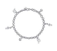 Bling Jewelry Ciondolo Per Cavigliera Con Note Musicali A Chiave Di Violino Pendenti, Bracciale Per Caviglia Per Donne Musiciste, Adolescenti, Insegnanti E Studenti. Argento Sterling .925
