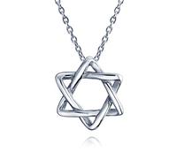 Bling Jewelry Classico Delicato Religioso Gioiello Ebraico Di Hanukkah Con Ciondolo Intrecciato Della Stella Di David Magen Per Donne Adolescenti. In Argento Sterling .925