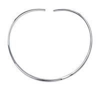 Bling Jewelry Classico Semplice Piatto Slider Contornato Collare Curvo Collana Girocollo Per Le Donne D'Argento Lucidato.925 Sterling Aggiungere Ciondolo 3Mm
