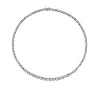 Bling Jewelry Classico Tradizionale Collana Da Tennis Affermazione Prong Set A Grappolo Graduata Di Zirconi Cubici Aaa CZ Per Matrimoni Promessi Sposi Donne Placcata In Argento