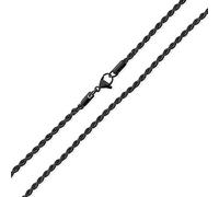 Bling Jewelry Collana A Catena A Corda A Spirale Semplice E Forte Classica Unisex In Acciaio Inossidabile Ip Nero Per Uomini Donne Adolescenti 18 Pollici 3MM 040 Misura