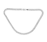 Collana A Catena Quadrata Franco Spessa E Pesante Da Uomo Con Motivo A Chiave Greca Argento Sterling .925 Lunghezza 20 Pollici Realizzata In Italia