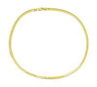 Bling Jewelry Collana A Girocollo In Herringbone Flessibile A Serpente Piatto Da 3,5 MM In Oro Giallo Placcato In Argento Sterling .925 Da 24 Pollici Per Donne, Realizzata In Italia