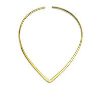 Bling Jewelry Collana A Girocollo Moderna E Semplice Con Ciondolo A Forma Di V In Oro Giallo Placcato 14K Lucidato Per Donne E Adolescenti
