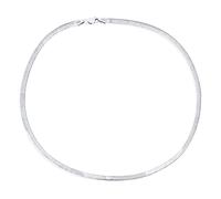 Bling Jewelry Collana A Girocollo Sottile In Argento Sterling .925 Da 16 Pollici Per Donna Con Maglia Piatta Omega Snake Flessibile A Spina Di Pesce, Realizzata In Italia