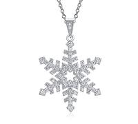 Bling Jewelry Collana A Pendente Con Fiocco Di Neve Per Festa Invernale, Vacanza Natalizia, Per Donne Adolescenti In Argento Sterling .925
