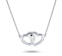 Bling Jewelry Collana con pendente a cuori intrecciati per coppie romantiche BFF Lover Station per donne fidanzate - Argento sterling genuino .925