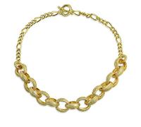 Bling Jewelry Collana Girocollo Ovale A Maglie Larghe Con Struttura Chunky Di Dichiarazione Di Moda Per Le Donne Chiusura A Scatto Placcata Oro Opaco
