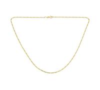 Collana Unisex A Maglia Figaro In Sovrapposizione Di Oro Giallo 14K Solido Sottile E Leggera Di 1,2 MM In Argento Sterling .925 Per Uomini E Donne Lunga 24 Pollici