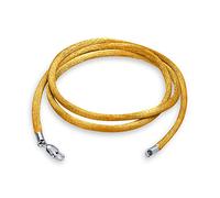 Bling Jewelry Corda di Seta di Raso Dorato Giallo con Pendente per Collana per Donne, Uomini E Adolescenti Chiusura A Moschettone in Argento Sterling .925, Lunghezza 24 Pollici